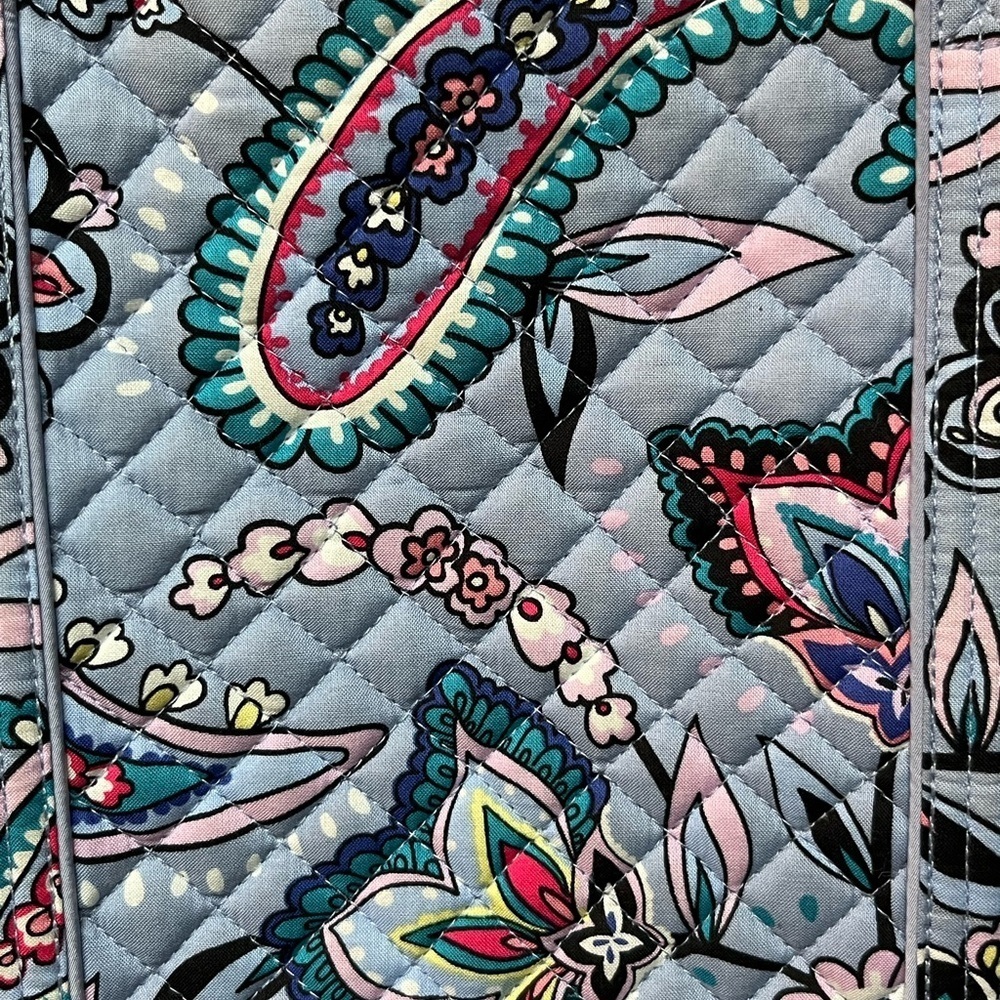 Vera Bradley Blue and Purple Quilted Tote Bag with Floral Design - Picture 4 of 8